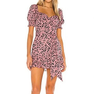Majorelle Cameron Bustier Mini Dress in Pink Animal Print - Size Large